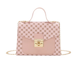Luxuriöse Umhängetasche mit Goldkette - Crossbody Small Square Clutch Handtasche