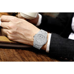 Full Diamond Luxury Watch for Men - Stainless Steel Quartz Wristwatch with Storage Box