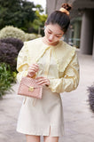 Luxuriöse Umhängetasche mit Goldkette - Crossbody Small Square Clutch Handtasche