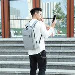 Anti Theft Laptop Backpack for Men - USB Charging Port Waterproof Oxford School Bag
