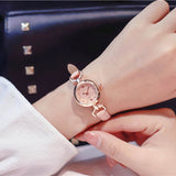 Simple Quartz Wrist Watch for Women - PU Leather Strap Mini Dial