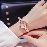 Einfache Quarz-Armbanduhr für Damen – Mini-Zifferblatt aus PU-Leder