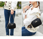 Small Messenger Bag with Embroidery and Chain for Women - Fashion Crossbody Handbag