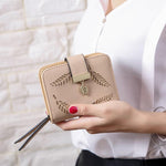 Fashion Leaves Pattern Wallet for Women - Pouch Handbag PU Leather Purse Coins Card Holder