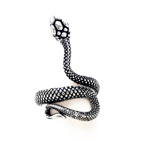 Bague Serpent Argent Vintage - Charme Simple Design Mignon Bijoux Animal Anneaux Alliage de Fer