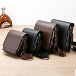 Crossbody Shoulder Messenger Bag for Men - PU Leather Fashionable Casual Flap Handbag