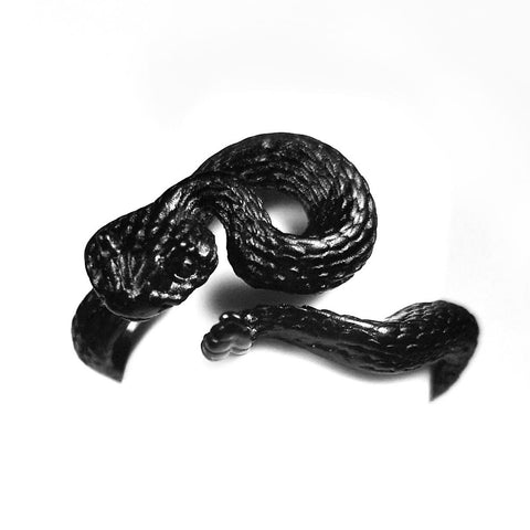 Vintage schwarze Schlange Ring - einfacher Charme niedliches Design Schmuck Tierringe Eisenlegierung