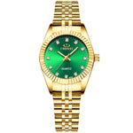 Luxuriöse Golduhr für Damen – Strass-Quarzuhr, wasserdichte Armbanduhr