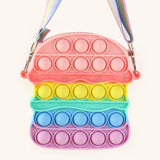 Antistress Pop It Fidget Geldbörse für Mädchen – Push Bubble Crossbody Strap Coin Bag Toy