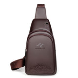 Crossbody Chest Pack Bag - Sac à bandoulière vintage en cuir PU durable Messenger Purse