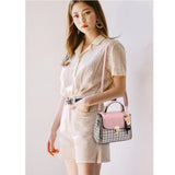 Koreaanse mode geruite tas voor dames - schouderpakket Crossbody handtas portemonnee