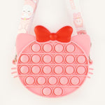 Antistress Pop It Fidget Wallet Purse for Girls - Push Bubble Crossbody Strap Coin Bag Toy