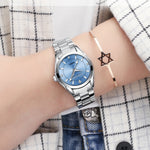 Lässige Luxusuhr für Damen - Wasserdichte Strass-Armbanduhr aus Edelstahl