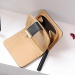 Portefeuille à motif de feuilles de mode pour femme - Pochette sac à main en cuir PU porte-monnaie porte-cartes