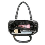 Leather Top-Handle Handbag For Women - Designer Shoulder Patchwork Crossbody Bag