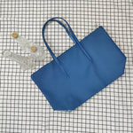 Sac fourre-tout grande capacité pour femme - Sac à main à fermeture éclair en PVC avec revêtement imperméable aux couleurs macarons