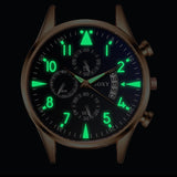 Stijlvol luxe horloge voor heren - Lichtgevende quartz horloge lederen band met kalender
