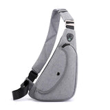 Sling Chest Bag Crossbody - Anti Theft Mini Travel Sports Bag With Earphone Jack