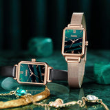 Luxury Square Watch for Women - Quartz Dial Leather Bracelet