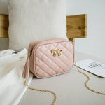 Small Messenger Bag with Embroidery and Chain for Women - Fashion Crossbody Handbag