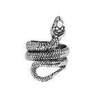 Vintage Silver Snake Ring - Simple Charm Cute Design Jewelry Animal Rings Iron Alloy