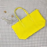 Sac fourre-tout grande capacité pour femme - Sac à main à fermeture éclair en PVC avec revêtement imperméable aux couleurs macarons