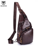 Leather Chest Bag for Men - Classy Messenger Purse Fashion Business Pack High Capacity