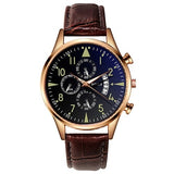 Stijlvol luxe horloge voor heren - Lichtgevende quartz horloge lederen band met kalender