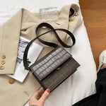 Handtas met steenpatroon voor dames - Schoudertas van PU-leer Crossbody Messenger met klep