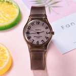 Transparent Candy Jelly Watch Women - Waterproof Silicone Quartz Student Wristwatch