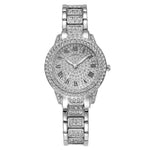 Diamantuhr mit Armband für Damen – Luxus-Strass-Quarz-Armbanduhr