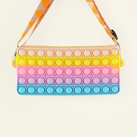 Antistress Pop It Fidget Portemonnee Portemonnee voor Meisjes - Push Bubble Crossbody Strap Coin Bag Toy