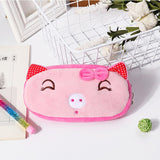 Cartoon Animals Plush Pencil Case - Kawaii Pouch Bag Case School and Office Supplies