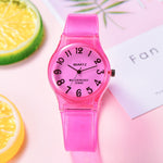 Transparent Candy Jelly Watch Women - Wasserdichte Silikon-Quarz-Studenten-Armbanduhr