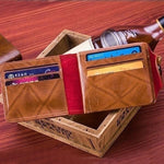 Vintage-Leder-Dollar-Brieftasche für Herren – lässige Geldbeutel-Beutel-Kreditkartenhalter
