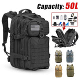 50L militaire tactische rugzak voor heren - Grote capaciteit waterdichte softback outdoor rugzak wandelen