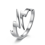Vintage Silver Lightning Bolt Ring - Simple Charm Cute Design Jewelry Animal Rings Iron Alloy