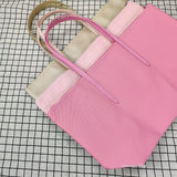 Large Capacity Tote Bag for Women - Macaroon Colors Waterproof Coating PVC Zipper Handbag