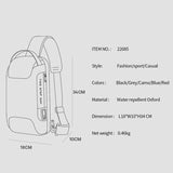 Brusttasche mit USB 3.0-Ladeanschluss – Diebstahlsicherung, wasserdichte Umhängetasche, Reisetasche