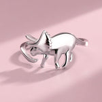 Vintage Silver Dinosaur Ring - Simple Charm Cute Design Jewelry Animal Rings Iron Alloy