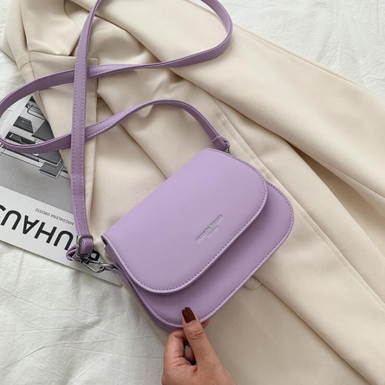 Small Crossbody Bag for Women Solid Flap - Shoulder Designer Messenger –