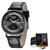 Ultradun luxe horloge voor dames - quartz kalenderklok roestvrij staal waterdicht horloge