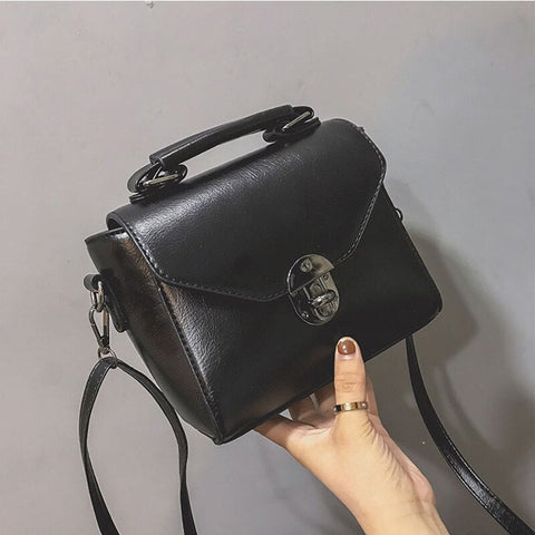 Small Crossbody Bag for Women with Clasp - PU Leather Shoulder Handbag Purse