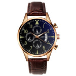 Stylish Luxury Watch for Men - Luminous Quartz Wristwatch Leather Strap with Calendar