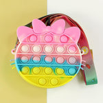 Antistress Pop It Fidget Wallet Purse for Girls - Push Bubble Crossbody Strap Coin Bag Toy