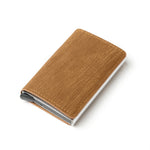 RFID Credit Card Holder Wallet - Vintage Leather Aluminium Case with Money Clip