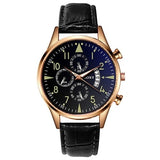 Stylish Luxury Watch for Men - Luminous Quartz Wristwatch Leather Strap with Calendar