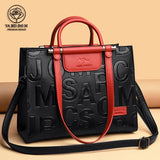 Large Capacity Luxury Retro Tote Bag - Leather Designer Handbag for Women