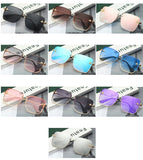 Oversized Rimless Square Bee Sunglasses - Glasses Gradient UV400 Eyewear for Women