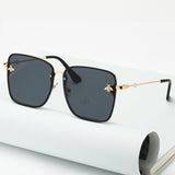 Zonnebril met oversized randloze vierkante bij - Brillen met kleurverloop UV400-bril voor dames